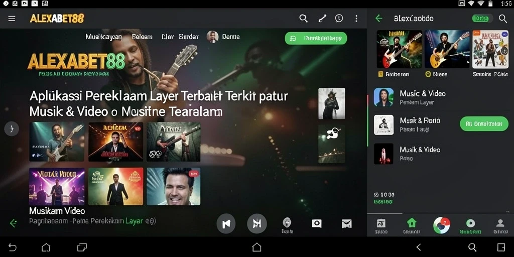 Antarmuka pengguna ALEXABET88 dengan fungsi Perekam Layar yang intuitif.