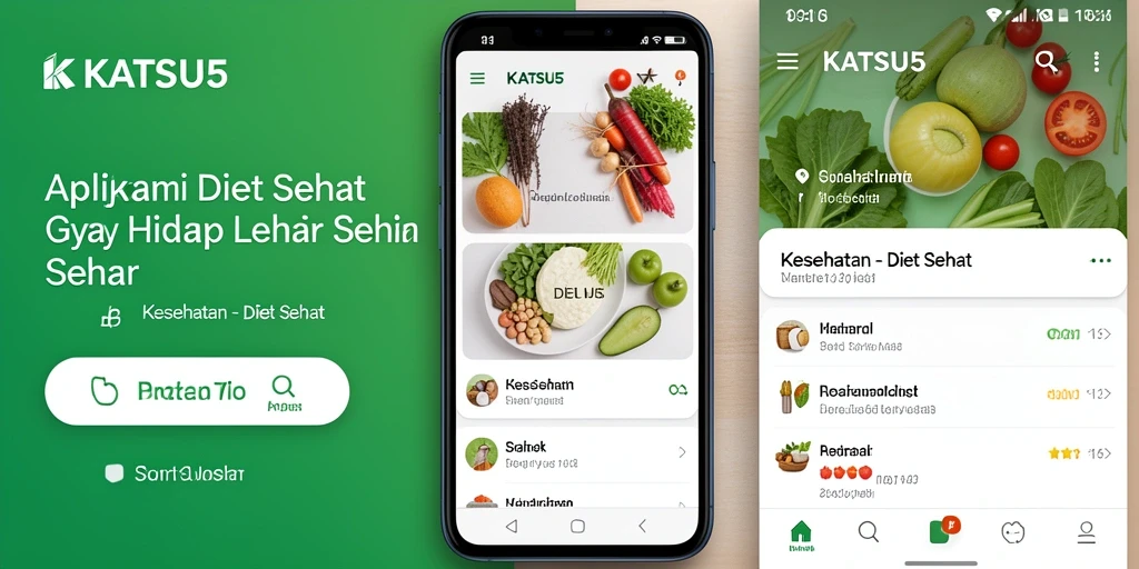 Antarmuka KATSU5 yang sederhana dan informatif untuk diet sehat.
