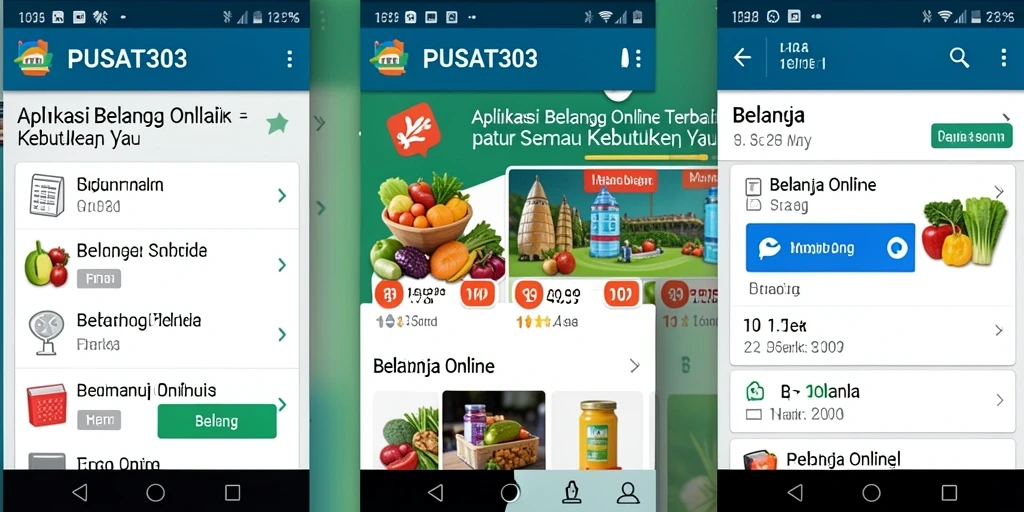 Antarmuka aplikasi PUSAT303 yang mudah digunakan untuk Belanja Online.