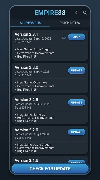 Riwayat Versi empire88 untuk Pengguna Android di Indonesia